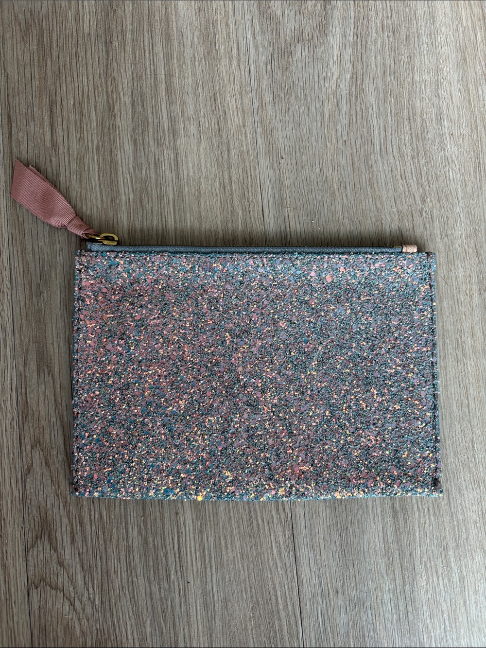 J. Crew Glittery Pink and Blue Clutch